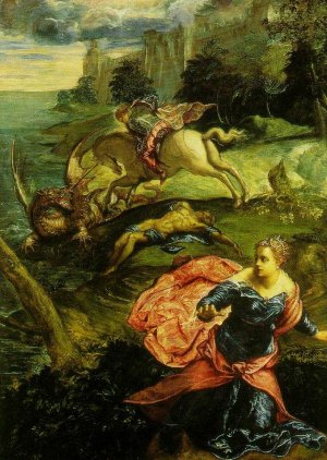 St. George and the Dragon Oil painting by Tintoretto