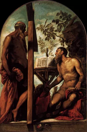 St Jerome and St Andrew by Tintoretto Oil Painting