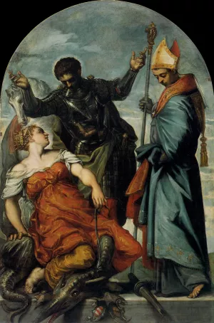 St Louis, St George, and the Princess by Tintoretto Oil Painting