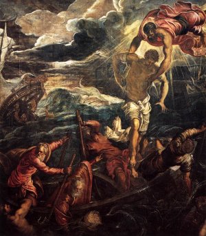 St Mark Rescuing a Saracen from Shipwreck Oil painting by Tintoretto
