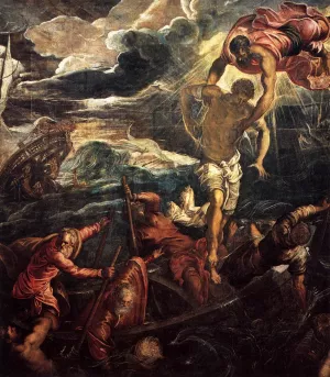 St Mark Rescuing a Saracen from Shipwreck Oil painting by Tintoretto
