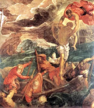 St. Mark Saving a Saracen from Shipwreck by Tintoretto - Oil Painting Reproduction