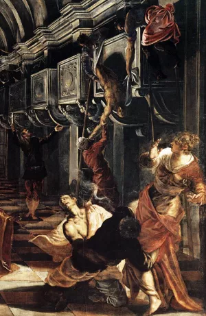 St Mark Working Many Miracles Detail by Tintoretto Oil Painting