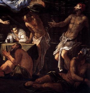 St Roch in Prison Visited by an Angel Detail Oil painting by Tintoretto