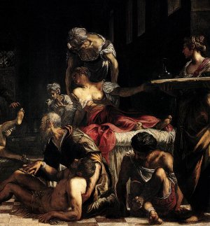 St Roch in the Hospital Detail Oil painting by Tintoretto