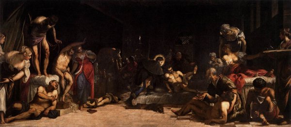 St Roch in the Hospital by Tintoretto - Hand-Painted Oil Painting Reproduction