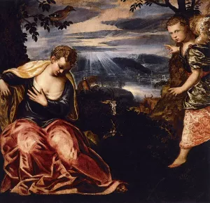 The Annunciation to Manoah's Wife by Tintoretto Oil Painting