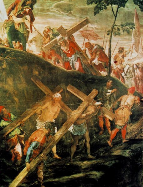 The Ascent to Calvary by Tintoretto - Hand-Painted Oil Painting Reproduction