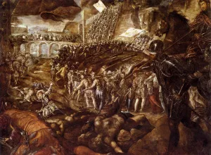 The Capture of Parma by Federico II by Tintoretto Oil Painting
