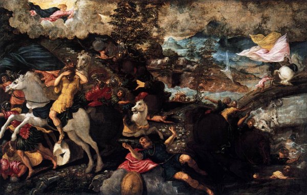 The Conversion of Saul by Tintoretto - Hand-Painted Oil Painting Reproduction