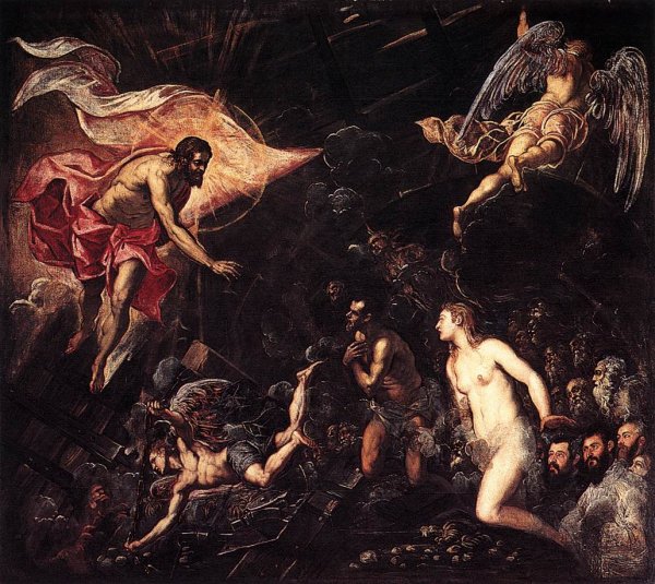Main Product Photo of The Descent into Hell Painting by Tintoretto