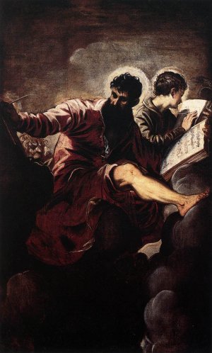 The Evangelists Mark and John Oil painting by Tintoretto