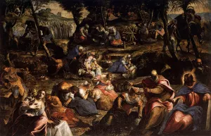 The Jews in the Desert by Tintoretto - Oil Painting Reproduction