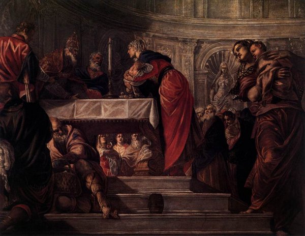 The Presentation of Christ in the Temple by Tintoretto - Hand-Painted Oil Painting Reproduction