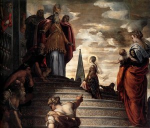 The Presentation of the Virgin Detail by Tintoretto Oil Painting