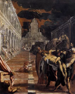 The Stealing of the Dead Body of St Mark by Tintoretto - Oil Painting Reproduction