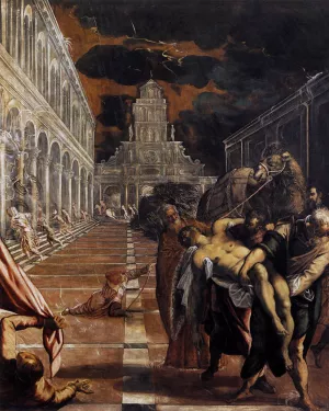 The Stealing of the Dead Body of St Mark Oil painting by Tintoretto