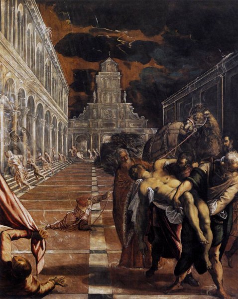 The Stealing of the Dead Body of St Mark by Tintoretto - Hand-Painted Oil Painting Reproduction