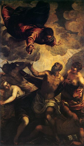 The Temptation of St Anthony by Tintoretto - Hand-Painted Oil Painting Reproduction