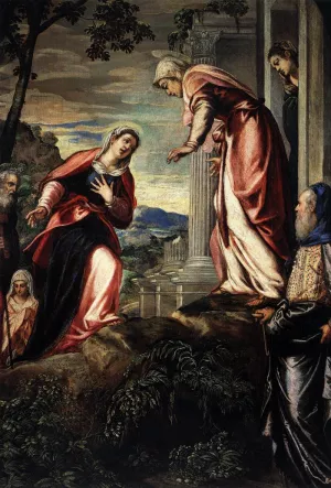 The Visitation Detail by Tintoretto - Oil Painting Reproduction