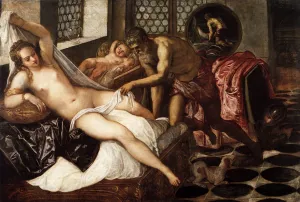 Venus, Mars, and Vulcan painting by Tintoretto