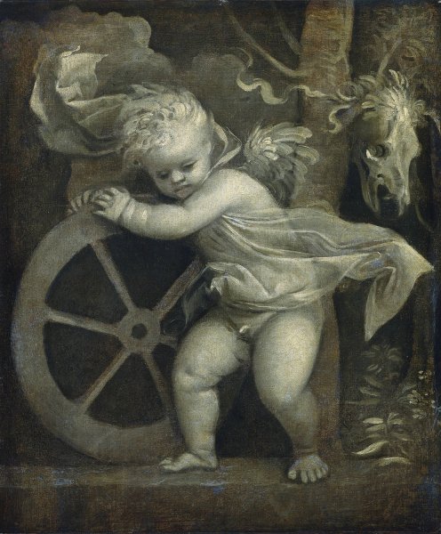 Main Product Photo of Cupid With The Wheel of Time  Painting by Titian