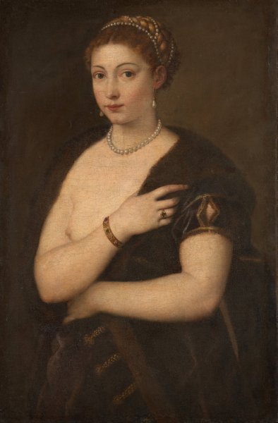 Main Product Photo of Girl in a Fur Painting by Titian