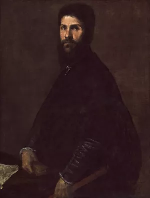Man Holding a Flute by Titian Oil Painting