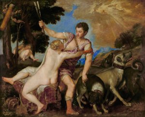 Venus and Adonis by Titian Oil Painting