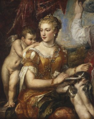 Venus Blindfolding Cupid by Titian Oil Painting