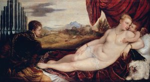 Venus with the Organ Player by Titian Oil Painting