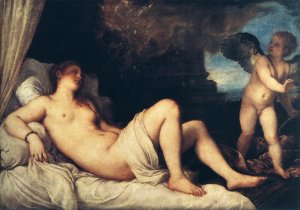 Danae and the Shower of Gold by Titian Ramsey Peale II Oil Painting