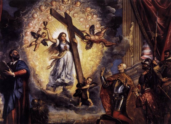 Main Product Photo of Doge Antonio Grimani Kneeling Before the Faith Painting by Titian Ramsey Peale II