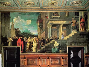 Entry of Mary into the temple painting by Titian Ramsey Peale II
