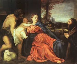 Holy Family and Donor by Titian Ramsey Peale II - Oil Painting Reproduction