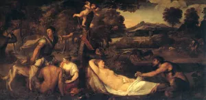 Jupiter and Anthiope Pardo-Venus by Titian Ramsey Peale II - Oil Painting Reproduction