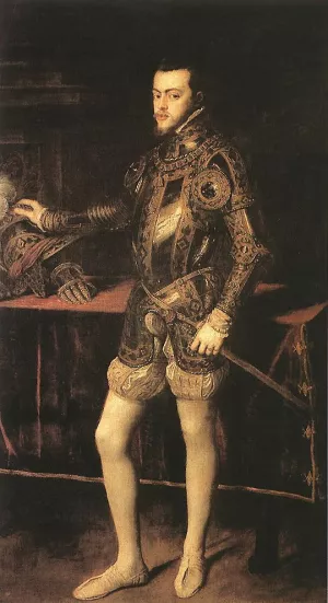 King Philip II Oil painting by Titian Ramsey Peale II