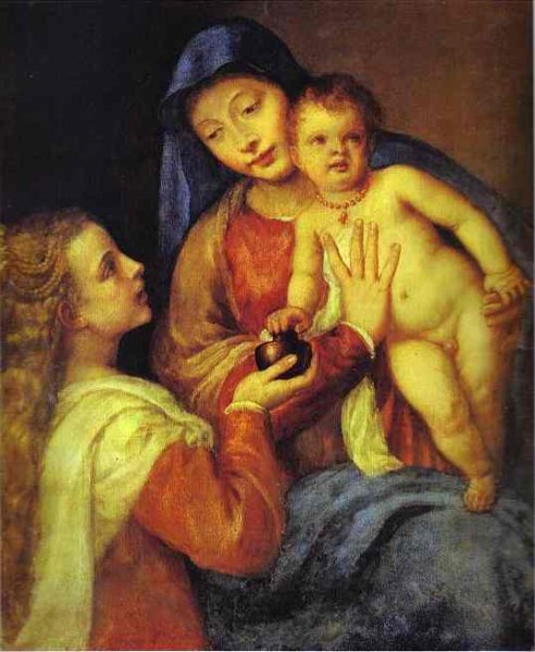 Main Product Photo of Madonna and Child with Mary Magdalene Painting by Titian Ramsey Peale II