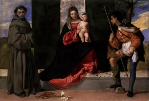 Madonna and Child with Sts Anthony of Padua and Roch by Titian Ramsey Peale II Oil Painting