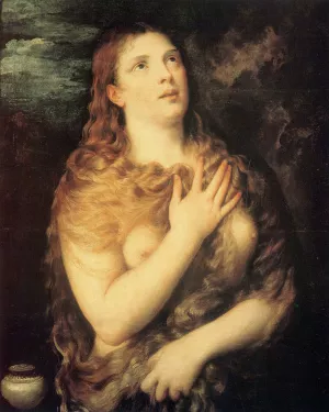 Mary Magdalene Repentant Oil painting by Titian Ramsey Peale II