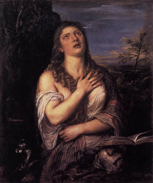 Main Product Photo of Penitent St Mary Magdalene Painting by Titian Ramsey Peale II