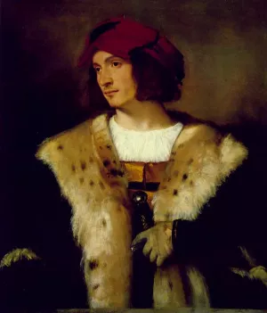 Portrait of a Man in a Red Cap by Titian Ramsey Peale II - Oil Painting Reproduction