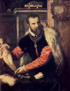 Portrait of Jacopo Strada by Titian Ramsey Peale II Oil Painting