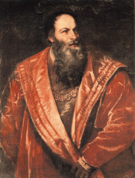 Main Product Photo of Portrait of Pietro Aretino Painting by Titian Ramsey Peale II