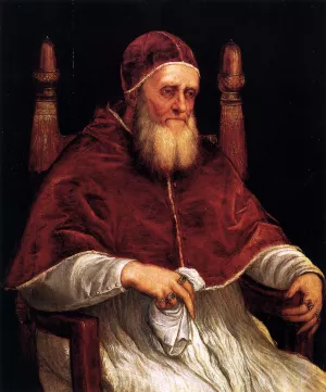 Portrait of Pope Julius II painting by Titian Ramsey Peale II