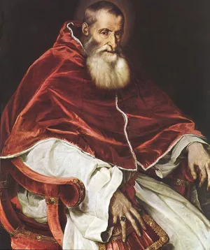 Portrait of Pope Paul III by Titian Ramsey Peale II - Oil Painting Reproduction