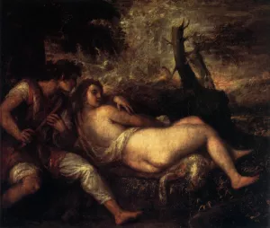 Shepherd and Nymph by Titian Ramsey Peale II - Oil Painting Reproduction