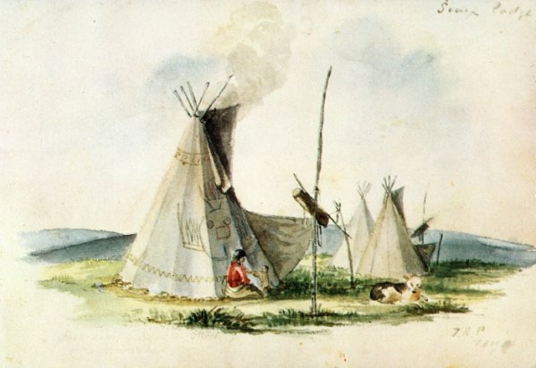 Main Product Photo of Sioux Lodge Painting by Titian Ramsey Peale II