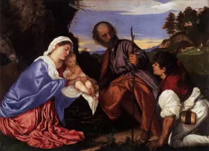 The Holy Family with a Shepherd by Titian Ramsey Peale II - Oil Painting Reproduction