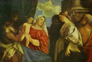 The Virgin and Child with Four Saints by Titian Ramsey Peale II - Oil Painting Reproduction